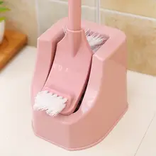 トイレ用ロングハンドルブラシセット【ソフト毛・スタンド付き・PP製】
