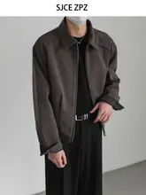 韓国デザインのゆったり短丈ジャケット【メンズ・カジュアル・秋用】