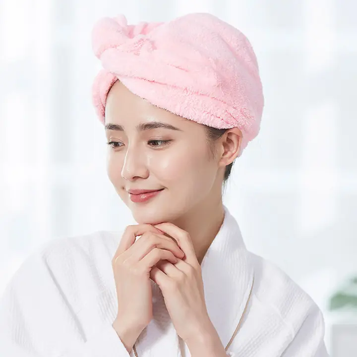 洁丽雅 高吸水速乾ドライキャップ【珊瑚フリース・ショート・ロングヘア兼用】