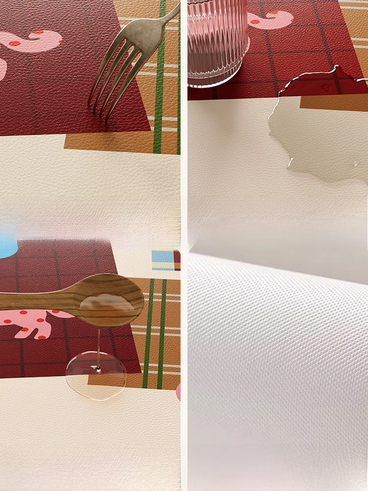 ダイニングテーブル用防水ラグ：高級感と耐久性を両立する皮革表面PVCマットの実用性