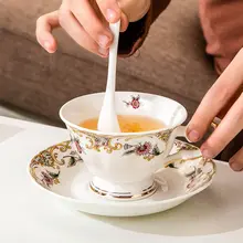 骨瓷製 カフェカップ【ヨーロッパスタイル・アフタヌーンティー用・シンプルデザイン】（セットアップ対応）