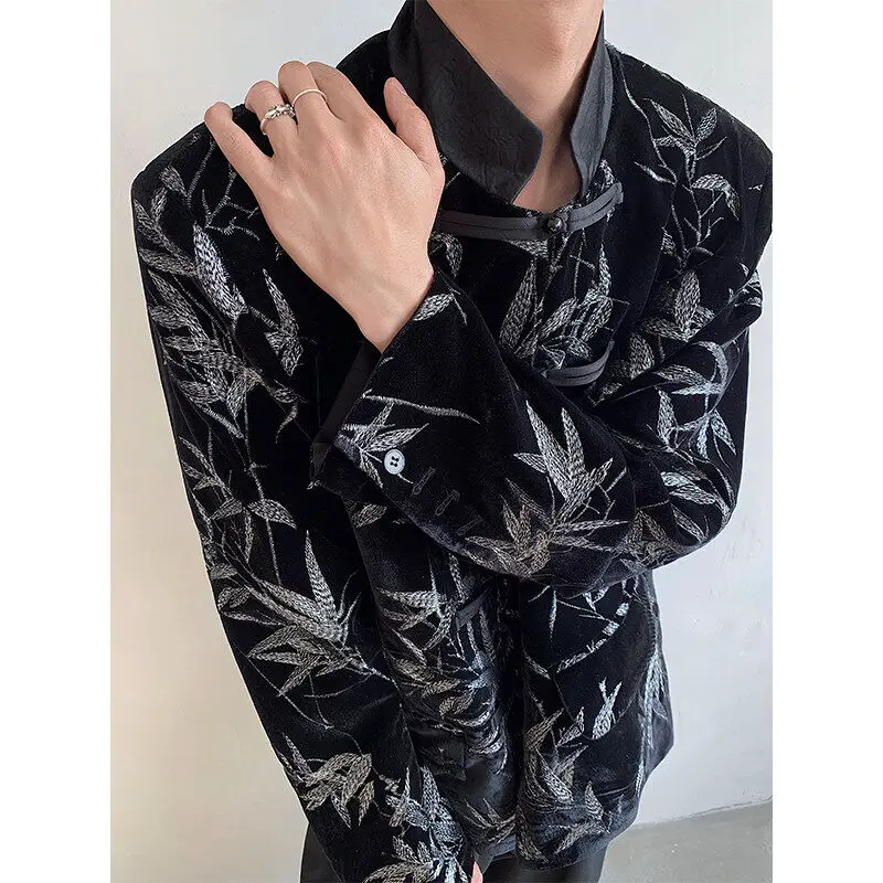 竹の葉刺繍入り メンズ上着：中国服通販で選ぶ春の中国風正装礼服