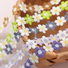 牛乳糸使用 カラフルな花柄の刺繍レース【水溶性・手作りDIY用・カット可能】