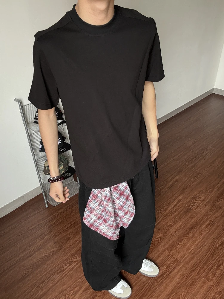 シンプルなクルーネック半袖Tシャツ【男女兼用・高密度・ベーシックスタイル】 春服 メンズ に合うベーシックなTシャツ