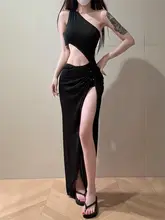 セクシーな斜め肩の女性用ワンピース水着【不規則カット・長いスカート・ビーチ・リゾート用】