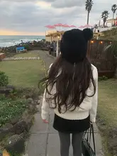 CallmeEar ホワイトダウンジャケット【スリムフィット・ニットパッチワーク・シンプルデザイン】