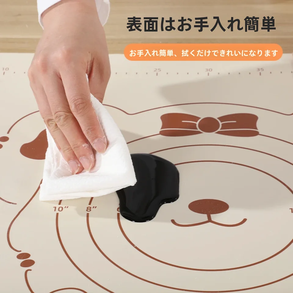 食品グレードのシリコン製 押し出しマット【滑り止め・キッチン用品】