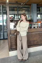 オートミールカラーのレイヤードニット2点セット【オフショルダー・フィット・タンクトップ】（セットアップ対応）