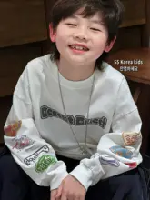 おしゃれな男児用長袖Tシャツ【春用・コットン・キッズ用】（セットアップ対応）