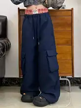 ワークパンツ レディース ハイウエスト ゆったり パッチワーク ワイドレッグ