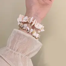 天然貝殻シェルブレスレット【ビーチデザイン・ハンドメイド・旅行用アクセサリー】