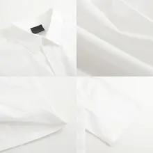 夏用の白シャツ【男性用・短袖・ゆったりシルエット・シンプルデザイン】
