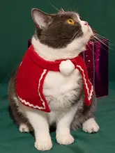 ペット用クリスマス帽子とマント【猫・犬用・ハロウィン・新年衣装・装飾用】