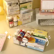 家庭用 大容量 収納ボックス【透明・薬・おもちゃ・本用・長方形】