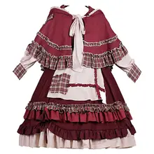 オリジナルデザイン ロリータ風 ワンピース【ガーデンスタイル・ケープ付き・秋用】（セットアップ対応）