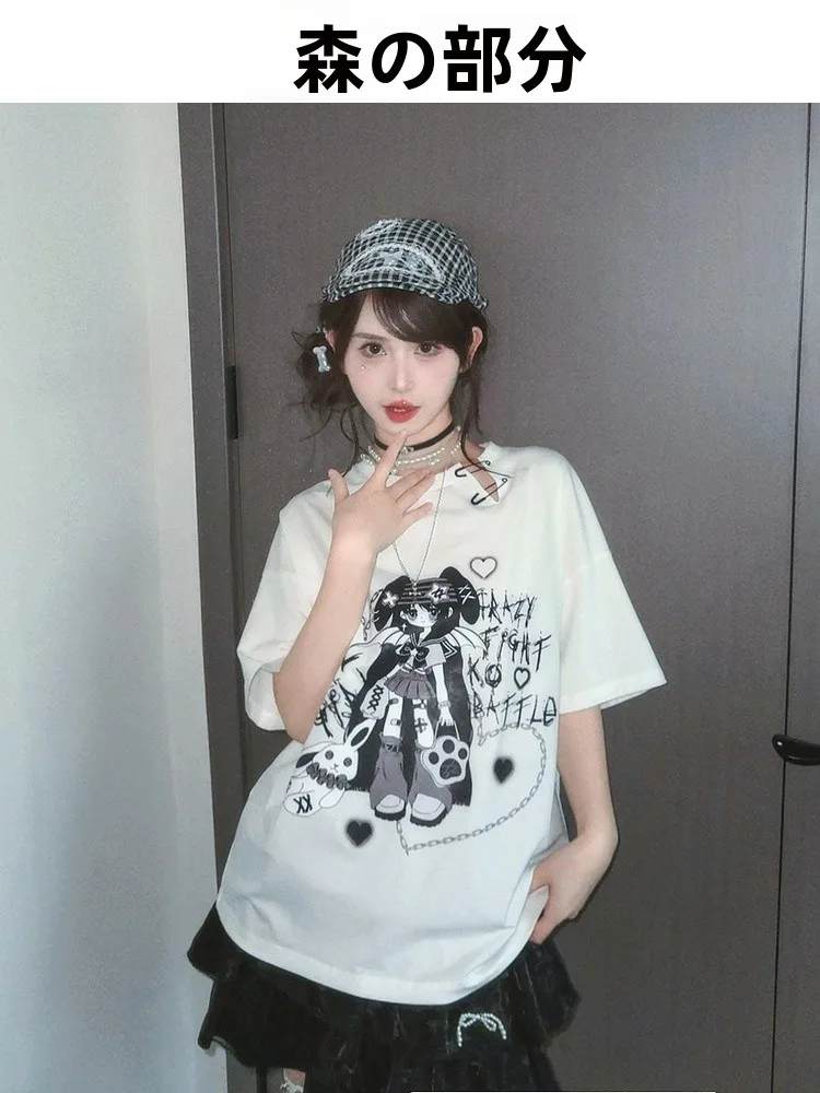 同人Tシャツオーダーで選ぶユニークなデザインの漫画プリント半袖Tシャツ