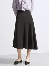 CHICBLISS 黒色ハイウエストフレアスカート【春秋用・通勤・OLスタイル・タイトシルエット】