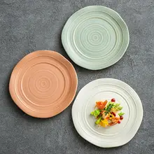 高級感ある陶器製の平皿【家庭用・西洋料理向け・美しいデザイン】