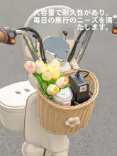 レトロデザインの電動自転車用前置きメッシュ収納バスケット【防水・紫外線対策】