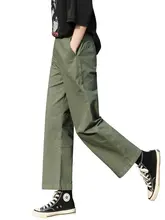 カーキ色 レディース ワイドストレートパンツ【春秋用・カジュアル・大きいサイズ】