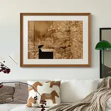 インテリアアート 壁掛け絵 森のシルエット フレンチ風 ミッドセンチュリー 上品 ブラウン系 リビング 玄関 ダイニング