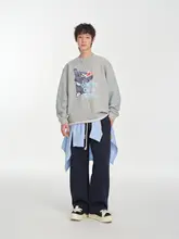 カジュアルなストレートニットパンツ【コントラストカラー・フィット・男女兼用】