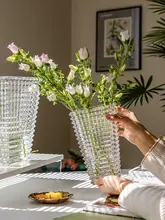 フラワーベース 透明ガラス 厚手 シンプル インスタ映え リビング デスク インテリア 水栽培 生花