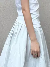 小柄なペアシェイプのハイウエストフレアスカート【春秋用・デザイン性あり】（セットアップ対応）