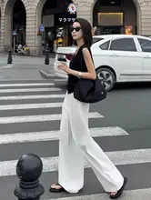 夏用ゆったりストレッチ クロップドワイドパンツ【ウエスト調整可能・フィット】