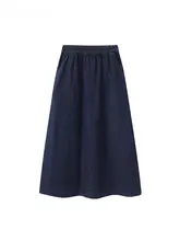 デザイン無袖ベストとデニムタイトスカートの夏季ファッション（セットアップ対応）