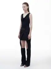 ブラックデザインのデコラティブな長ズボン【段階的な透かしデザイン】