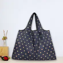 ドット柄エコバッグ【大容量・折りたたみ可能・ショッピング用】