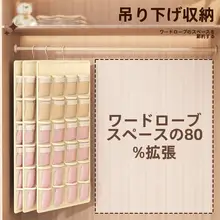 3点収納可能！衣類整理用ハンギング収納ボックス【下着・靴下・インナー用】