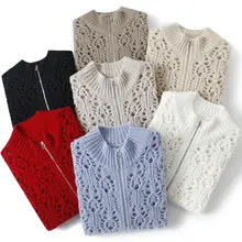 生活を楽しむ！男女兼用のハイネック100%純山羊絨カーディガン【ジップタイプ】