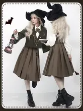 オリジナルデザインの学院風ハロウィン衣装【秋冬用・長袖・ブラウスとスカートの組み合わせ】（セットアップ対応）