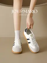 秋冬新作 レトロ風 スニーカー【女性用・ホワイト・フラットソール・カジュアルスタイル】