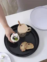 高級感あるデザインの丸型フルーツトレイ【収納・インテリア・ティートレイ】