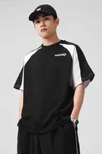 半袖Tシャツ メンズ ロゴプリント バイカラー 白黒 オーバーサイズ ストリート 夏 「WASSUP HEODS」