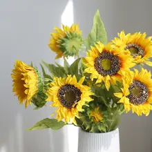 ヒマワリ 装飾花 リビング カフェ 擬似花 シルク花 高級