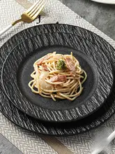 岩石模様の陶器製牛ステーキプレート【西洋スタイル・家庭用】