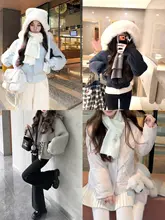 麻花デザインニットスカーフ【保温性・柔らかい・プレーンカラー】