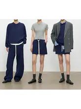 高捻精梳棉使用のフィットトップス【丸首・長袖・ショートスカート】（セットアップ対応）