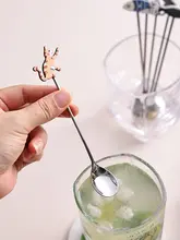 猫デザインのステンレス製コーヒースプーン【304不锈鋼・クリエイティブデザイン・家庭用】