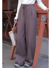 高腰ストレートワイドパンツ【黒・秋冬用・極上の柔らかさ・ドレープ感】（セットアップ対応）