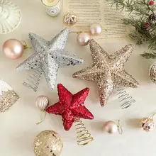 クリスマスツリー用装飾 星型トップパーツ【五角星・粘着粉仕様】