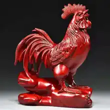 紅花梨木製 大きな雄鶏の置物【十二生肖・インテリア装飾用】
