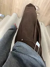 高身長向け 深い茶色のプリーツデニムパンツ【ハイウエスト・ゆったりシルエット・レディース】