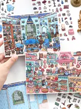 立体小屋のミニチュアシーン用造景シール【位置決めライン付き】