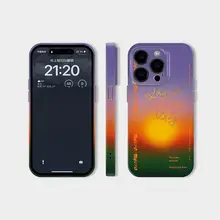 日没の山海をテーマにしたiPhone用ケース【デザイン性の高いアート風・個性的・軽やか】