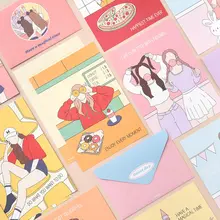 可愛らしいイラスト入りの手紙セット【恋人や友達に最適・封筒付き】（セットアップ対応）